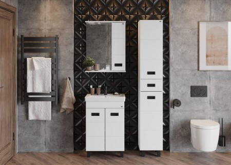 Приобрести onika тумба напольная с раковиной балтика-квадро black 60х85см, белая 106139