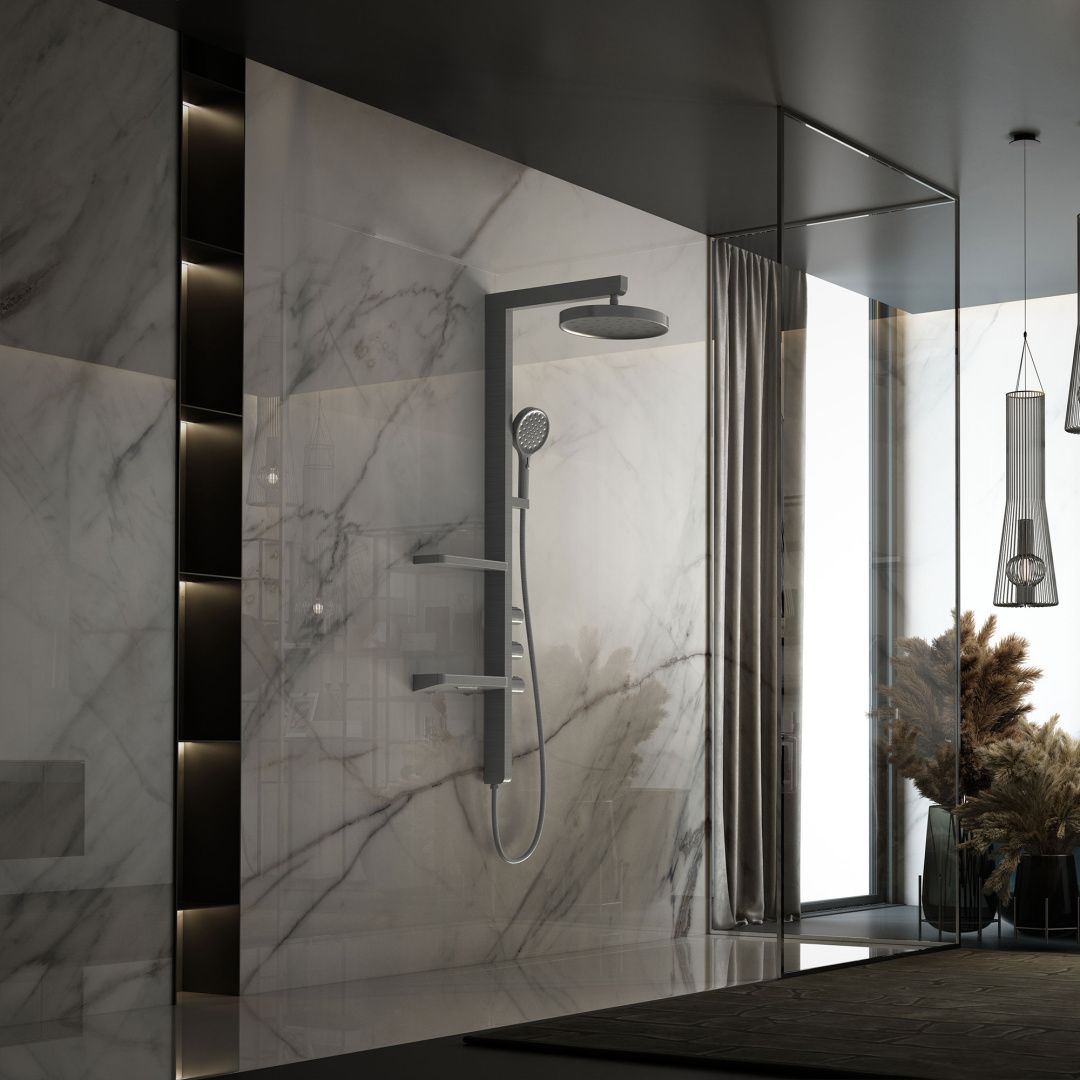 Приобрести vincea душевая стойка inspire, оружейная сталь vsfs-3i11gm