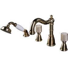Boheme Смеситель для ванны Royal Cristal, врезной, золото\кристаллы 395-CRST