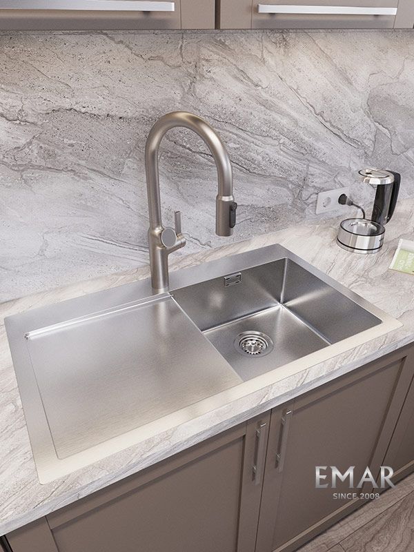 Приобрести oulin кухонная мойка 85х56 см, сатин oulin ol-ftr102r