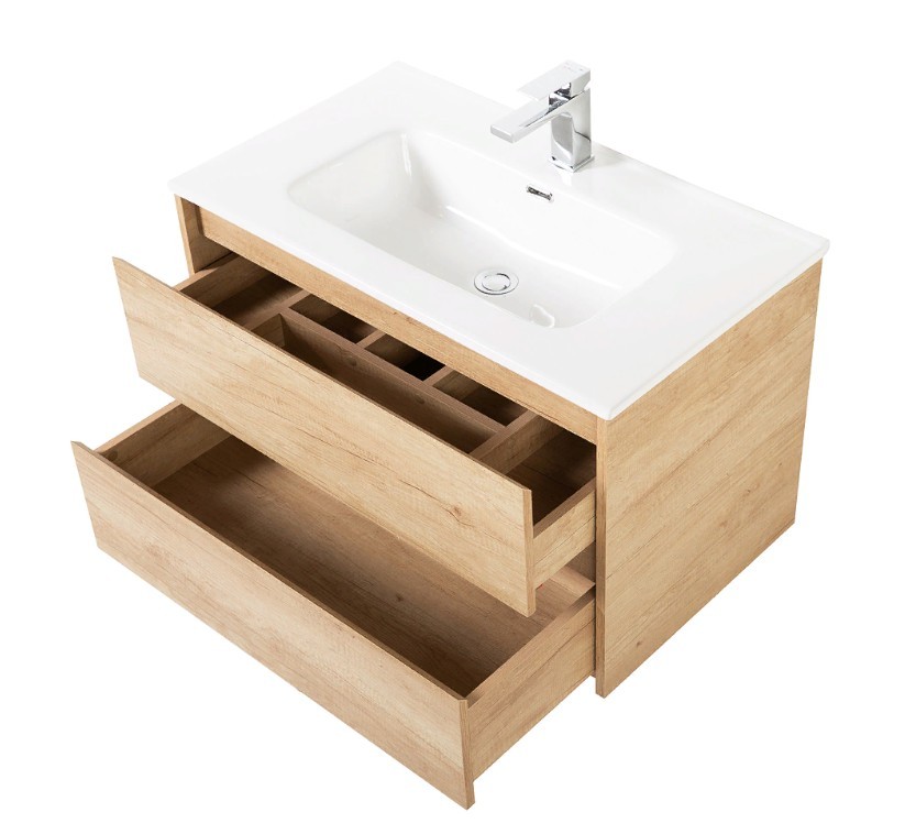 Приобрести тумба подвесная с раковиной belbagno kraft-800-2c-so-rnn 80 см, rovere nebrasca nature