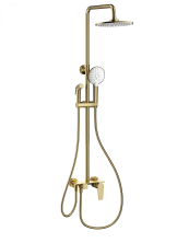 Душевая система с техническим душем WONZON & WOGHAND, Брашированное золото (WW-A30874-BG)