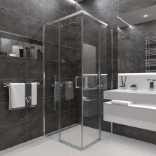 Veconi Душевое ограждение Rovigo 90х90 см, хром, прозрачное RV47-90-01-C4