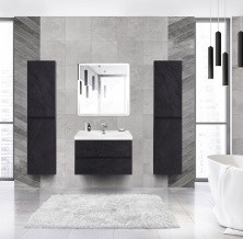 Cezares Тумба подвесная с раковиной MOLVENO 46 80 см Nero, черная MOLVENO 46-80-2C-SO-NC