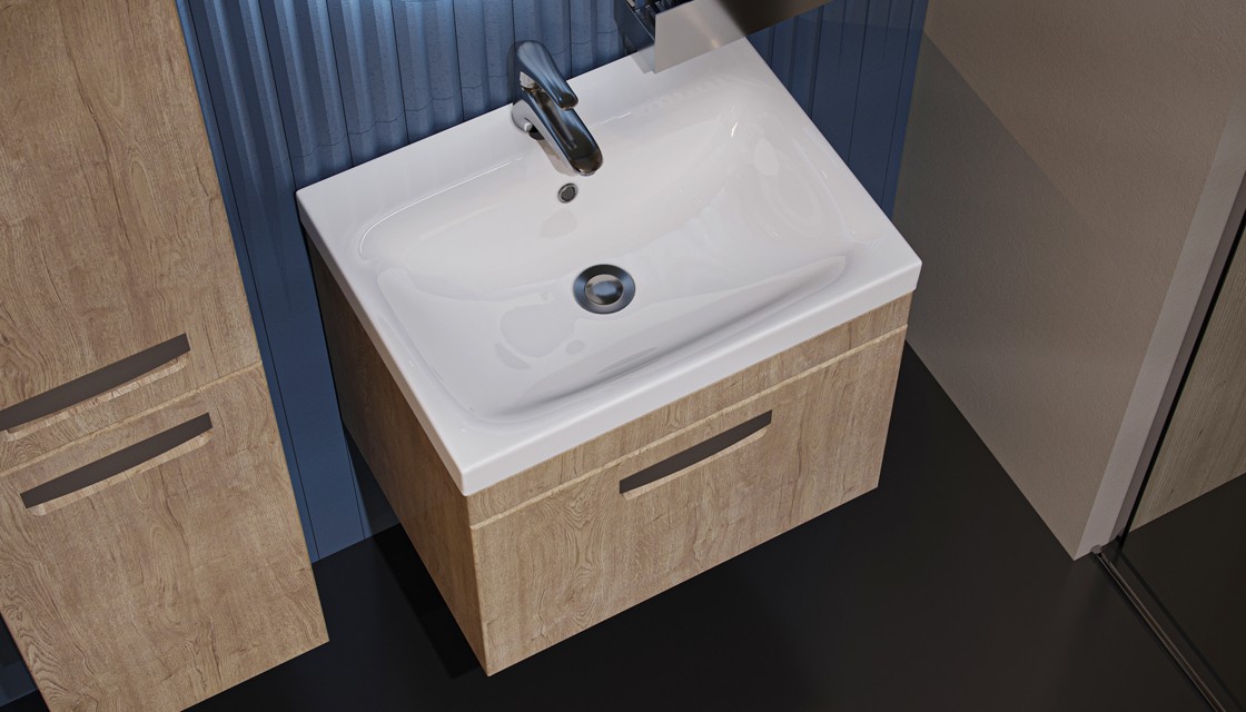 Приобрести тумба подвесная с раковиной velvex estea 60 см дуб санремо tpest.60.1y.234