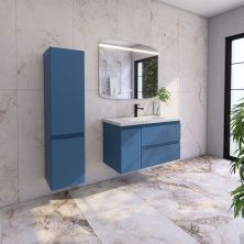 Caprigo Тумба с раковиной FORTE-Smalty 100 см, левая, синяя, эмаль