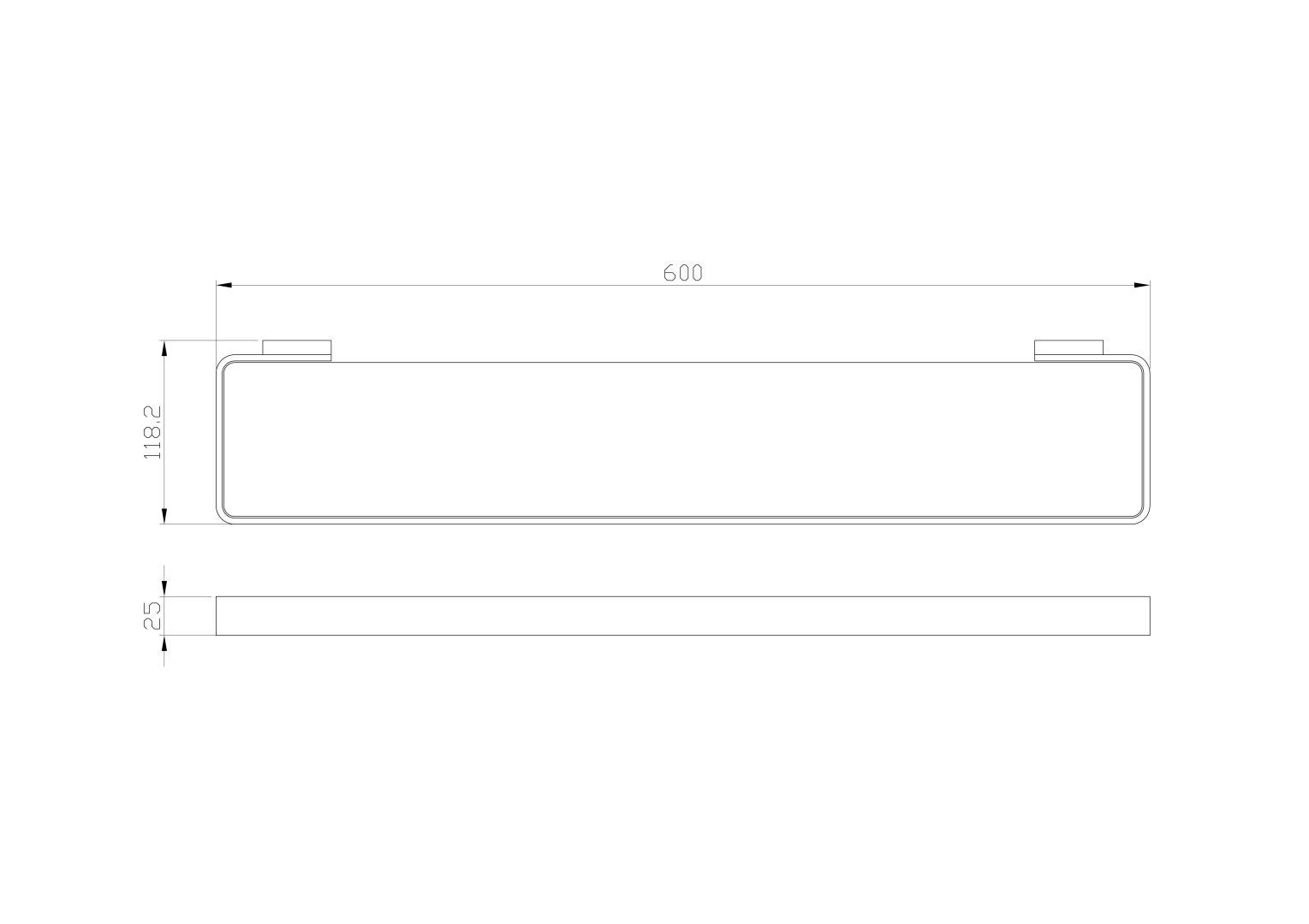 Приобрести стеклянная полка для ванной wonzon & woghand lotte, темный графит (ww-8327a-bgm)