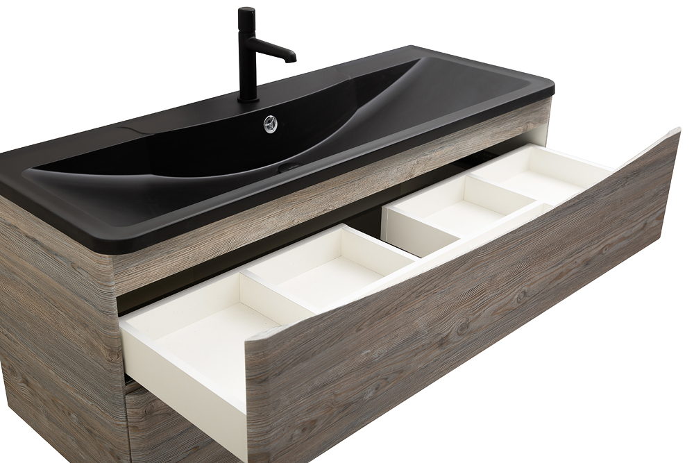 Приобрести belbagno тумба с раковиной acqua 120 см, подвесная pino scania, чёрная раковина