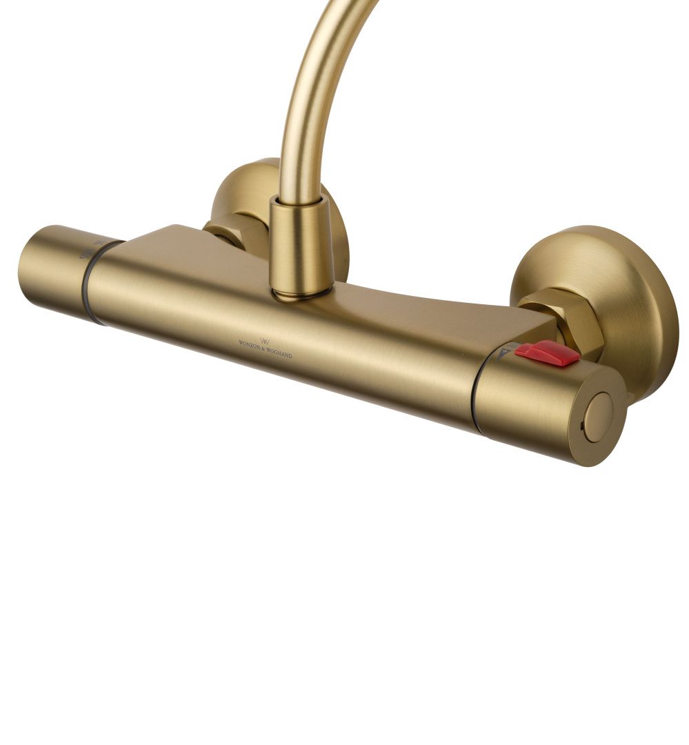 Приобрести смеситель для душа с термостатом wonzon & woghand inn 5, брашированное золото (ww-b1005-a-bg)
