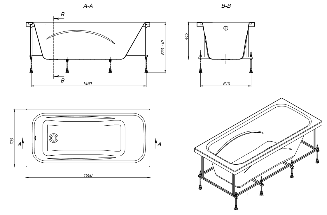 Приобрести ванна акриловая roca line 160x70 см z.ru93.0.298.5