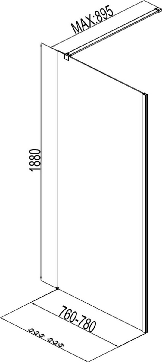 Приобрести aquanet душевая перегородка cinetic ae12-f-80h190u-ct 800, прозрачное стекло