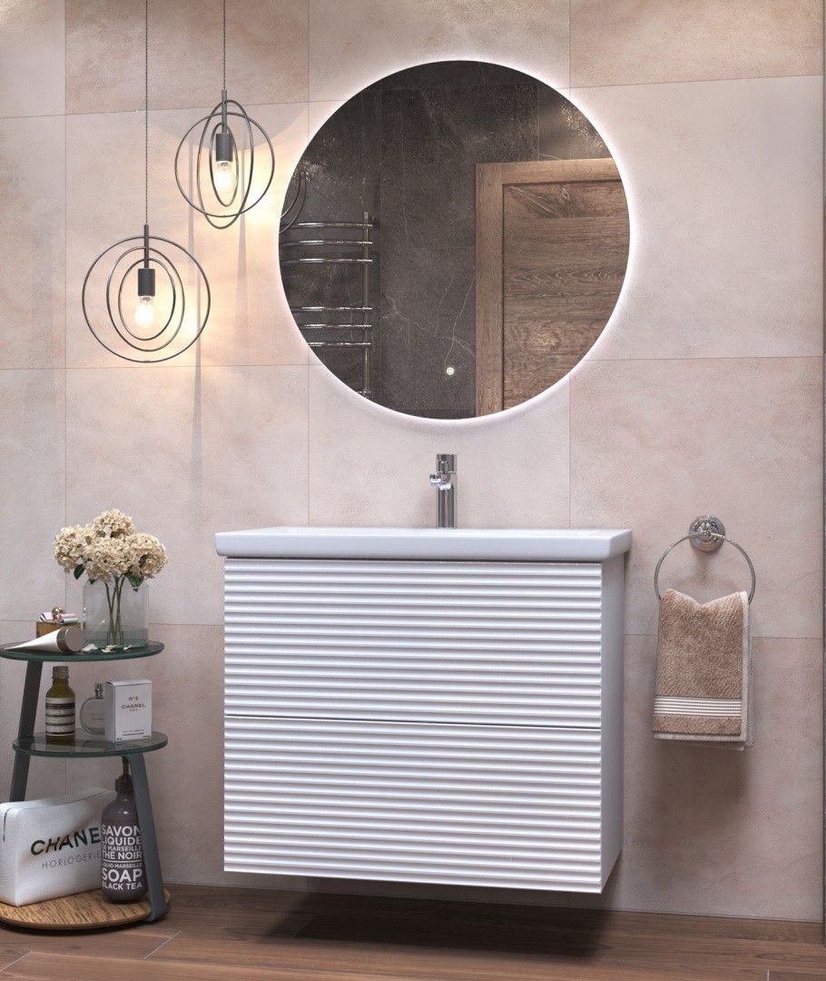 Приобрести vigo тумба с раковиной otti 80см, 2 ящика, напольная, белая tn.ott.com.80.2y