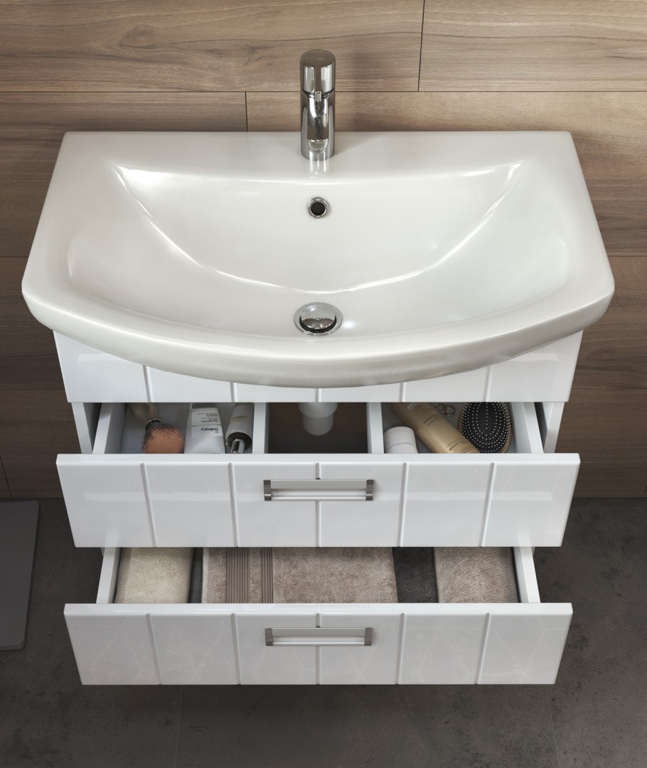 Приобрести vigo тумба с раковиной diana 70см, 2 ящика, подвесная, белая tp.dia.bal.70.2y