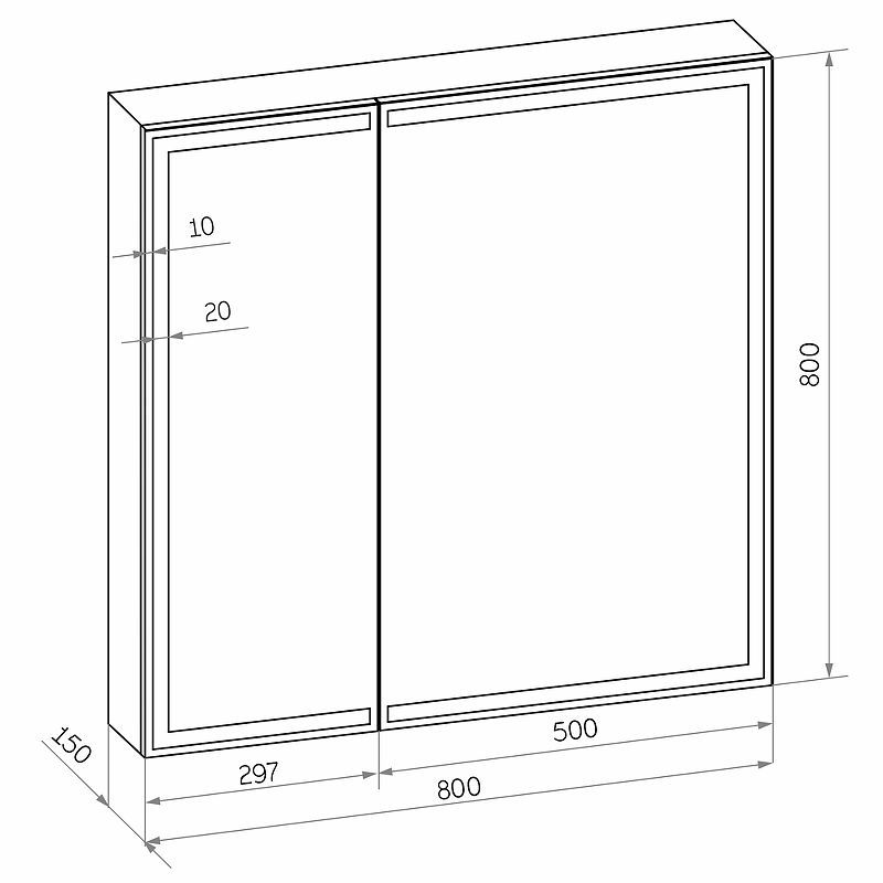 Приобрести continent зеркало шкаф с подсветкой mirror box black 80х80 см, сенсорный включатель, черное