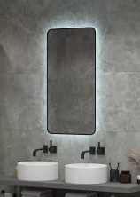 Continent Зеркало с подсветкой Torry 60х100 см, черное