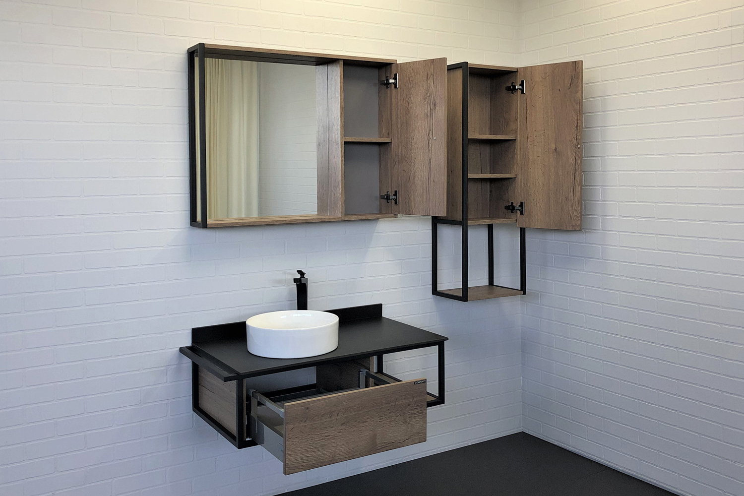 Приобрести сomforty зеркало-шкаф "лиссабон-90" дуб темный