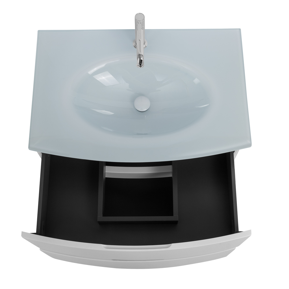 Приобрести cezares тумба подвесная с раковиной elettra 75 см bianco opaco, стекло, белая 55521