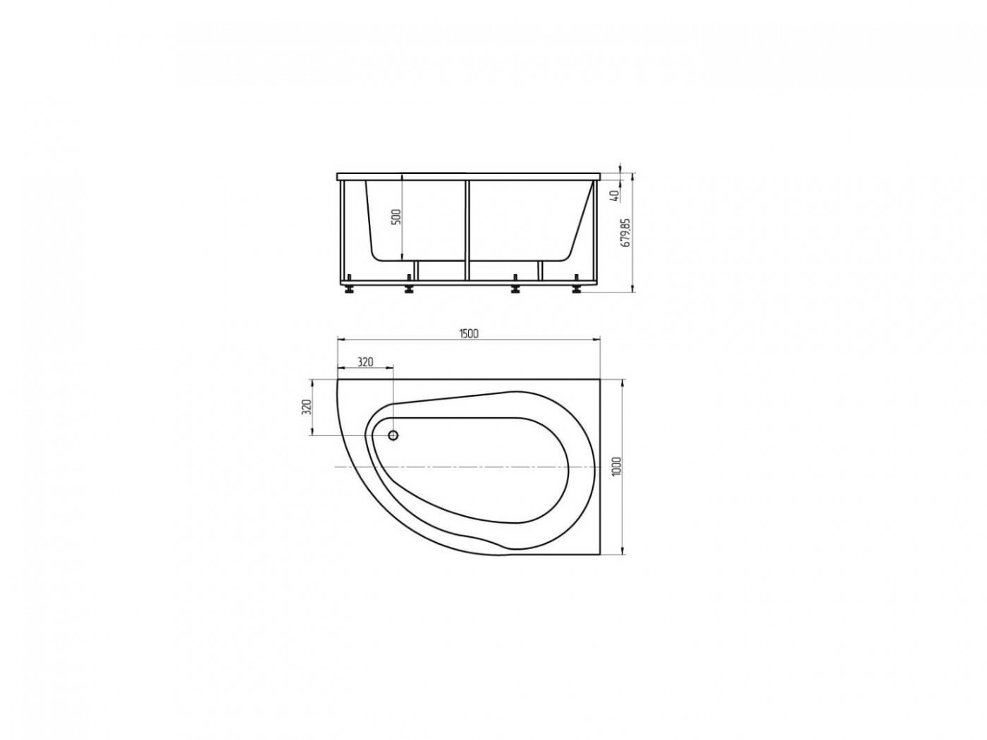 Приобрести акриловая ванна асимметричная aquatek вирго r 150x100 см