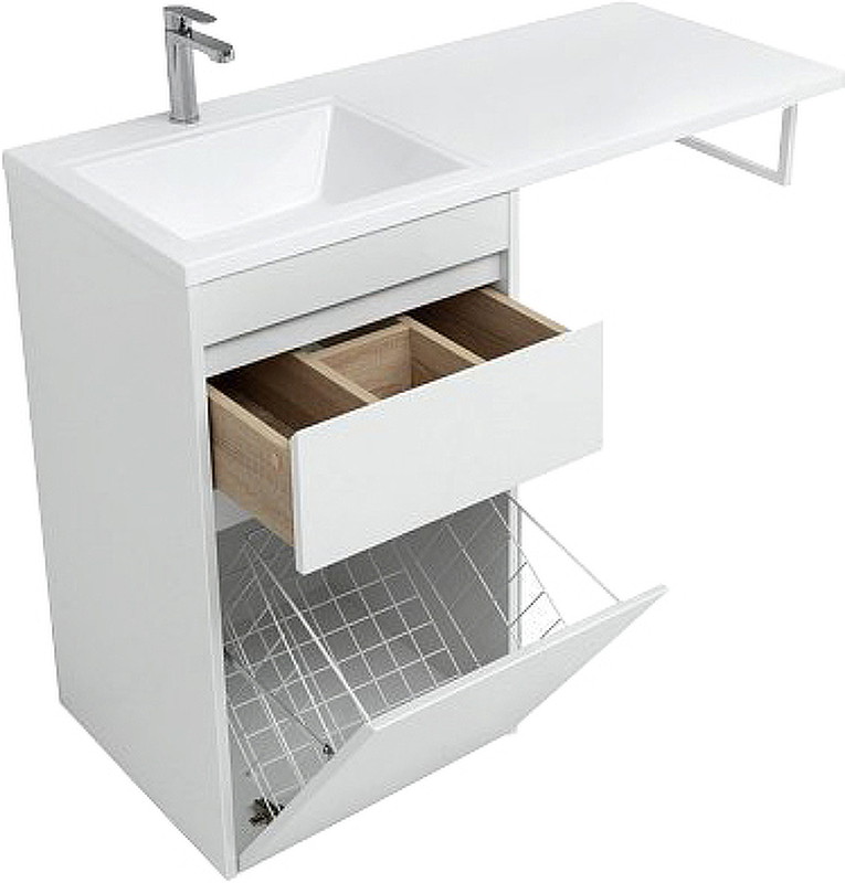 Приобрести aquanet тумба с раковиной токио 48 см, белая (напольная, 1 ящик)