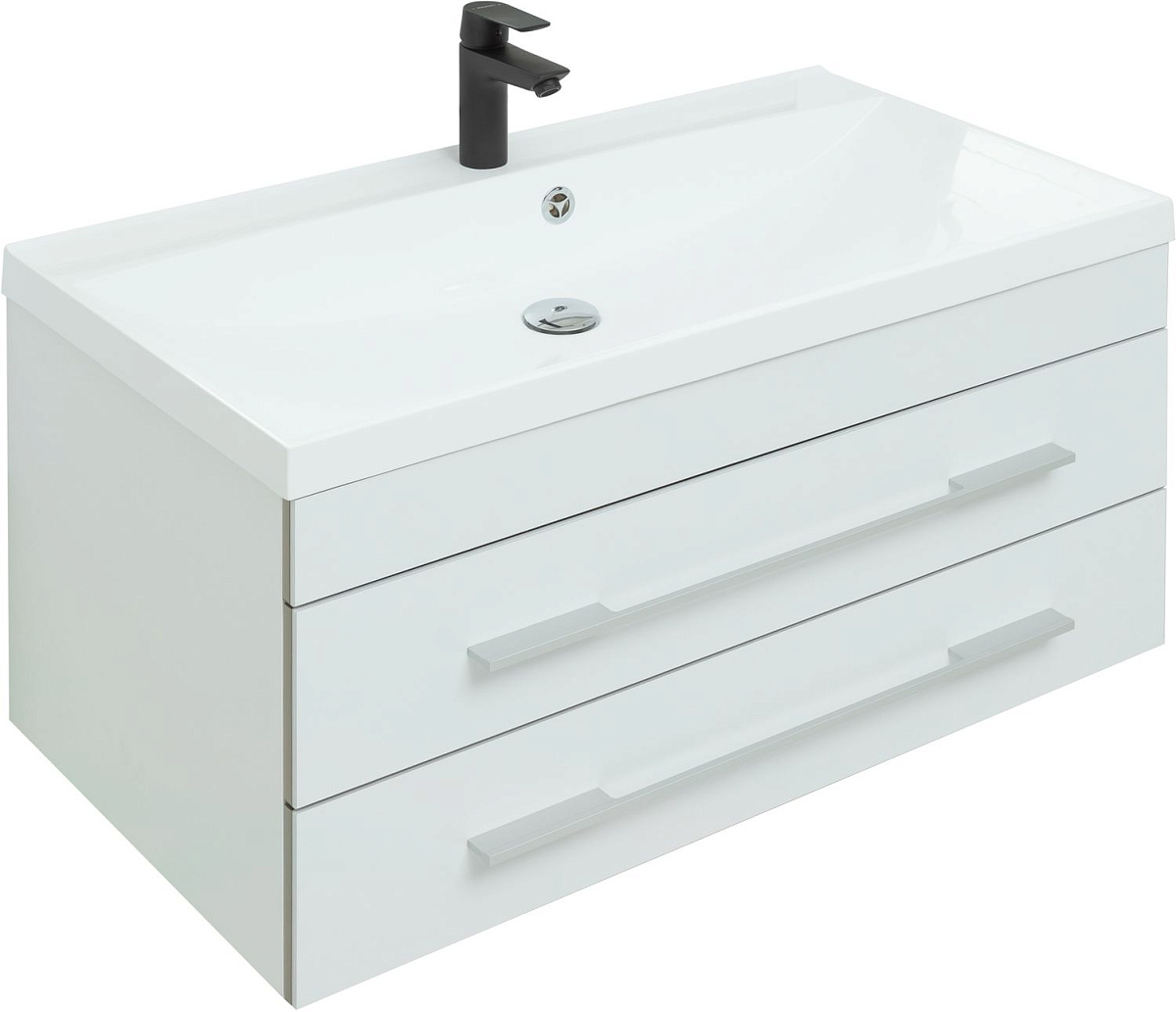 Приобрести aquanet тумба с раковиной верона 90 см, белая (подвесная 2 ящика)