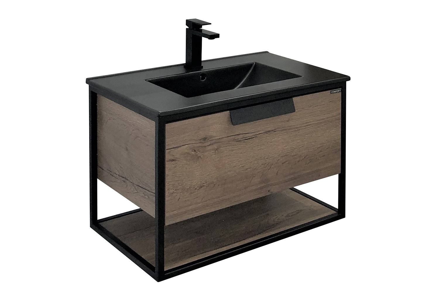 Приобрести сomforty тумба с раковиной "бонн-75" дуб темный, черная раковина