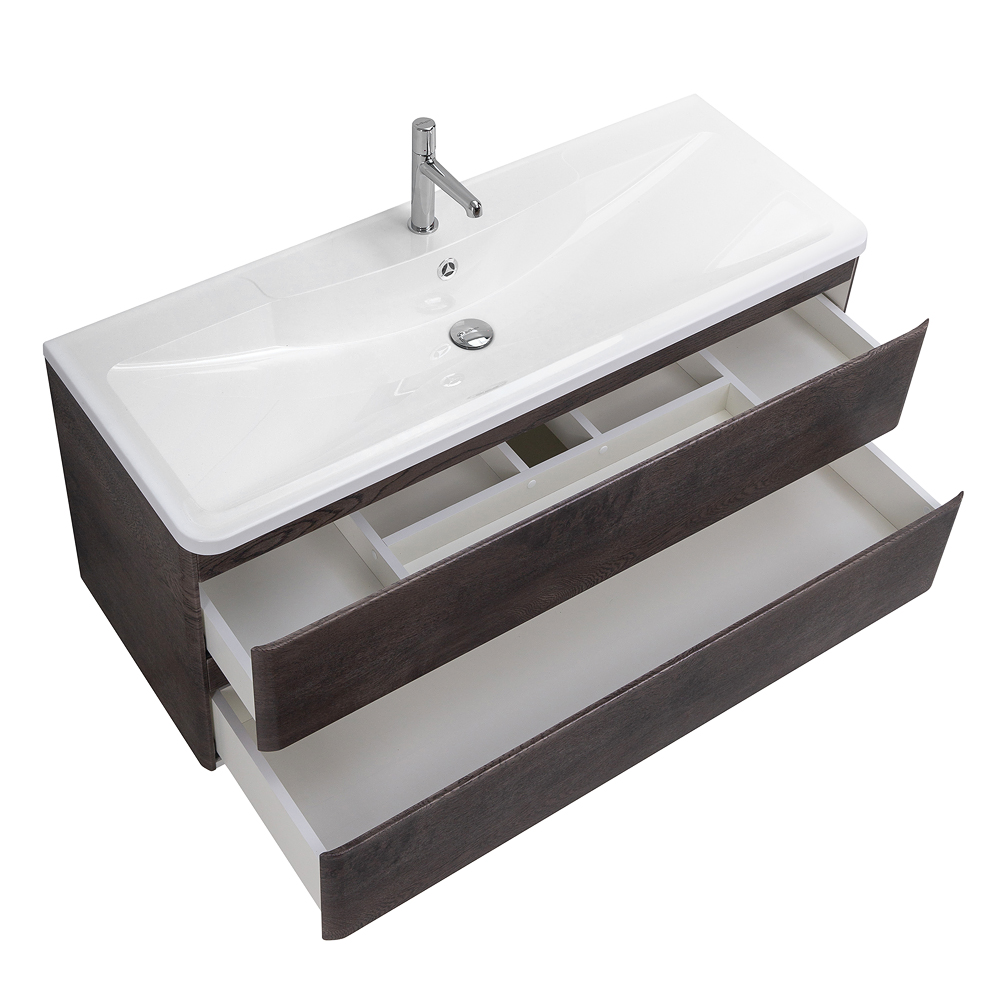 Приобрести belbagno тумба с раковиной albano 120 см, подвесная rovere nature grigio, белая раковина