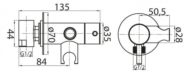 Приобрести cezares смеситель для душа и гигиенического душа со штуцером с держателем czr-da1-nop