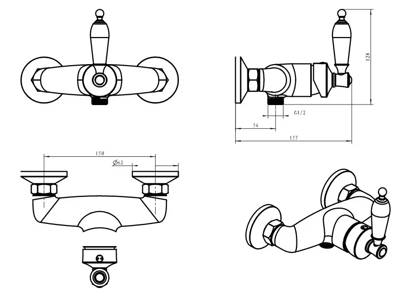 Приобрести boheme смеситель для душа vogue, золото\кристаллы 214-sw