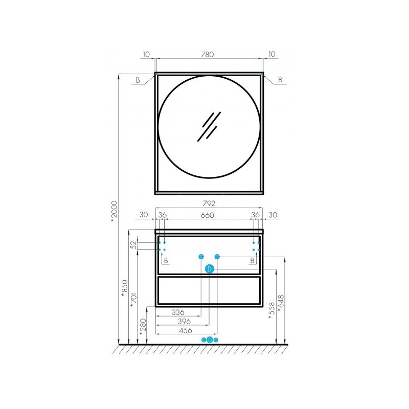 Приобрести акватон зеркало лофт фабрик 80, дуб эндгрейн
