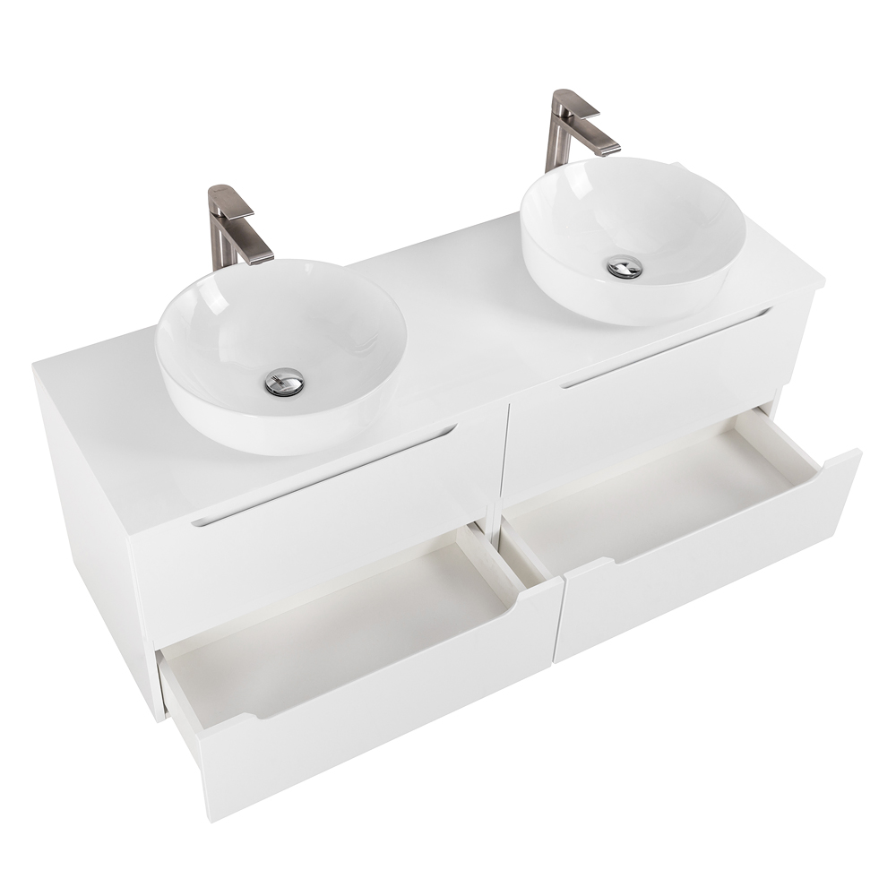 Приобрести belbagno тумба со столешницей etna 140 см, подвесная bianco lucido