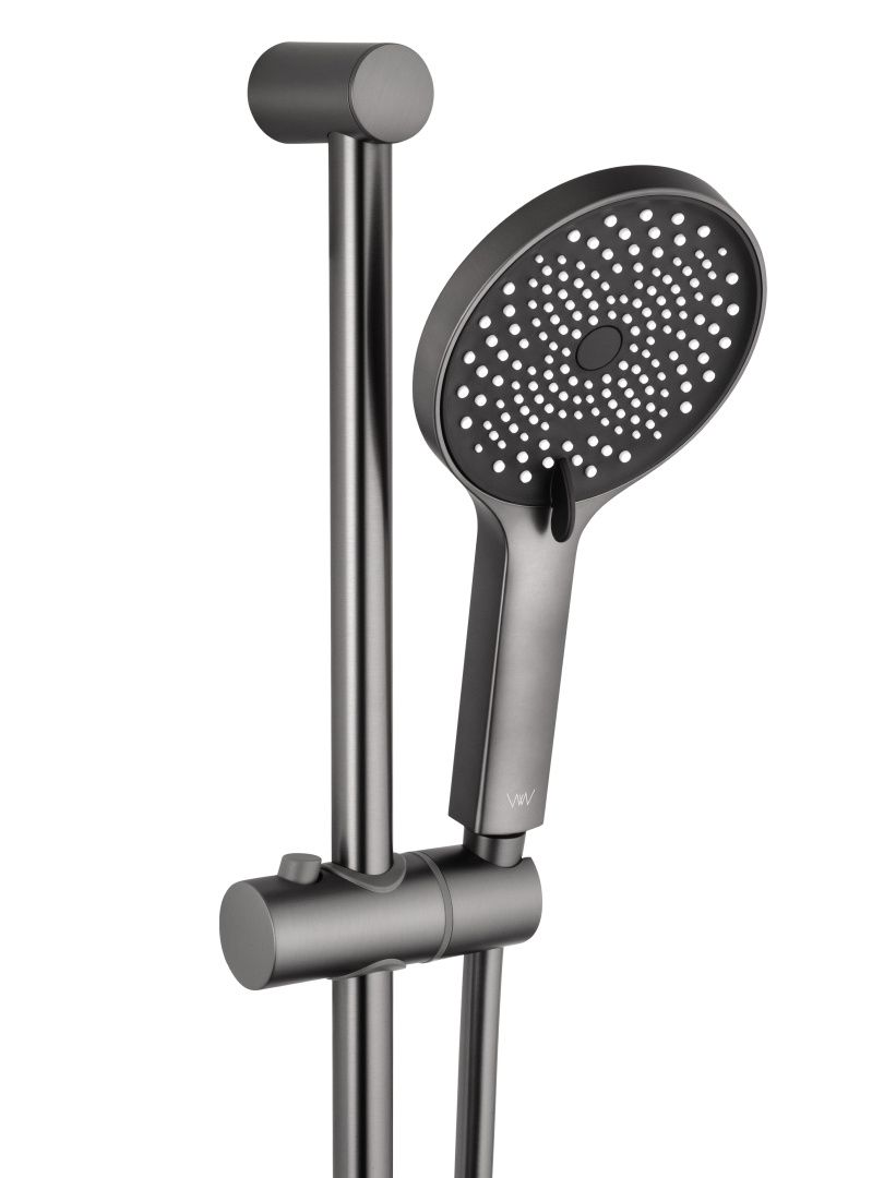 Приобрести смеситель для ванны с душевым гарнитуром и термостатом wonzon & woghand solid, темный графит (ww-c2011-a-bgg)