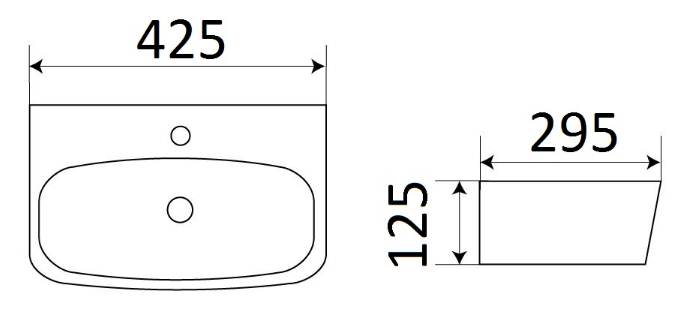 Приобрести раковина подвесная ceramalux 43 см 78401