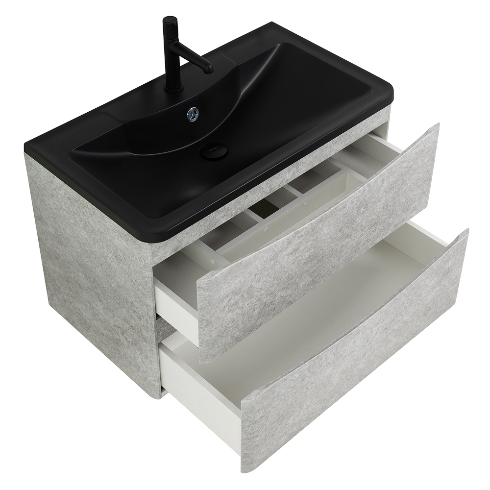 Приобрести belbagno тумба с раковиной acqua 100 см, подвесная cemento verona grigio, чёрная раковина