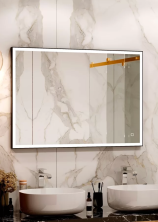 Continent Зеркало с подсветкой Solid Black 100х80 см, черное