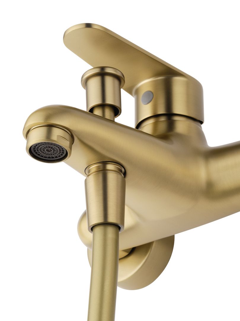 Приобрести смеситель для ванны с душевым гарнитуром wonzon & woghand alfa, брашированное золото (ww-ae3201-bg)