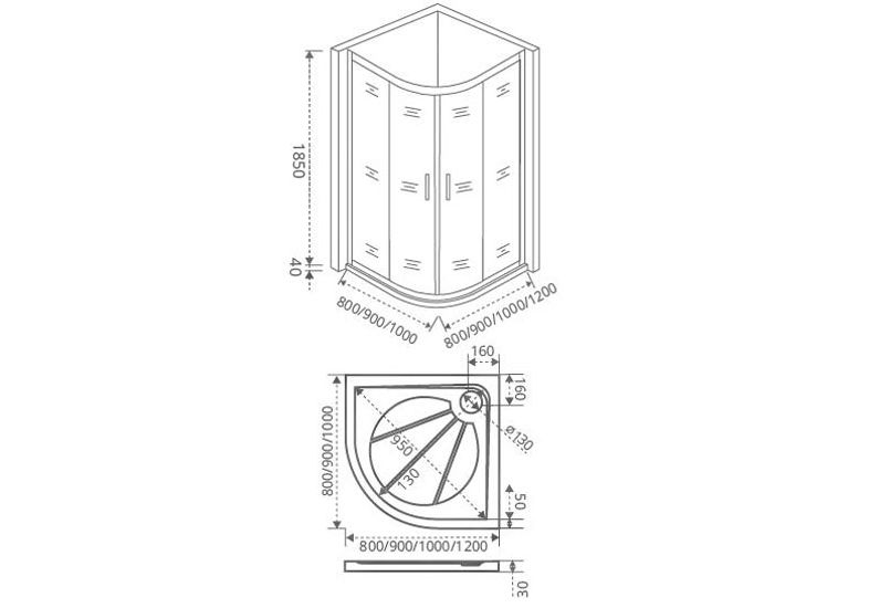 Приобрести ограждение душевое bas infinity r-100-g-ch 100х100 см (матовое стекло)