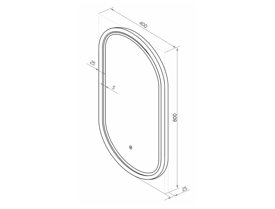Приобрести continent зеркало с подсветкой delia black 40х80 см, черное