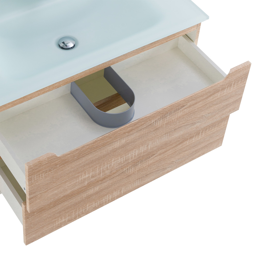 Приобрести belbagno тумба с раковиной etna 100 см, подвесная rovere bianco, стеклянная раковина