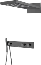 Boheme Душевая система Zodiac с термостатом, встраиваемая, черный хром 133-SGM