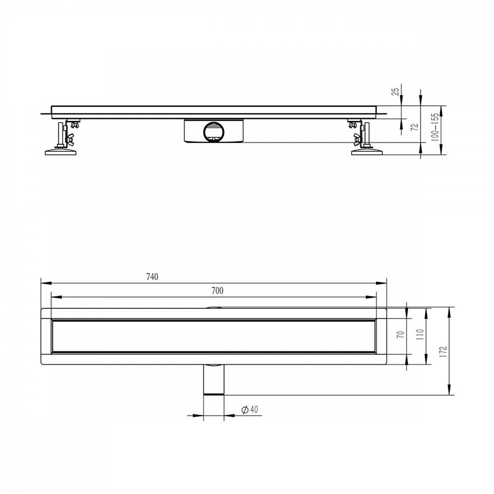 Приобрести raglo душевой трап 70 см, медь r652.70.33