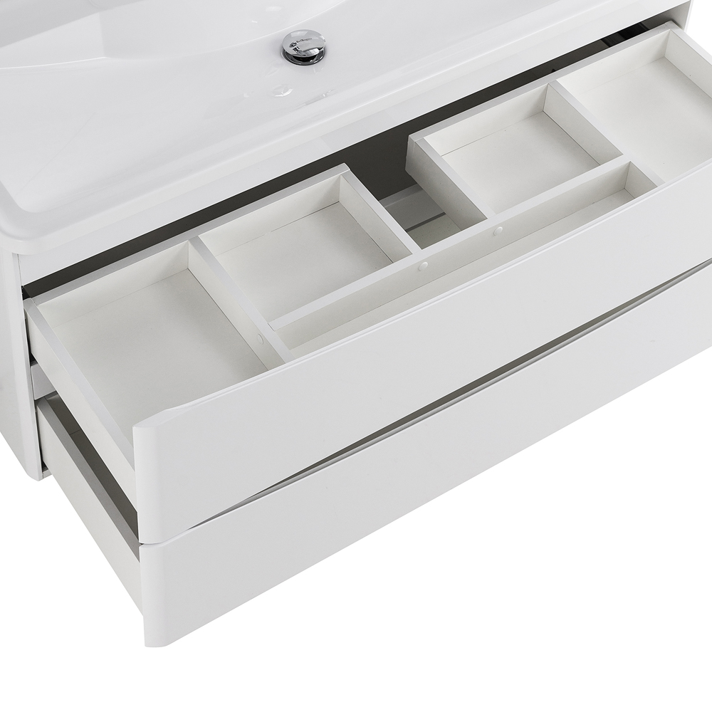 Приобрести belbagno тумба с раковиной acqua 120 см, подвесная bianco lucido, белая раковина