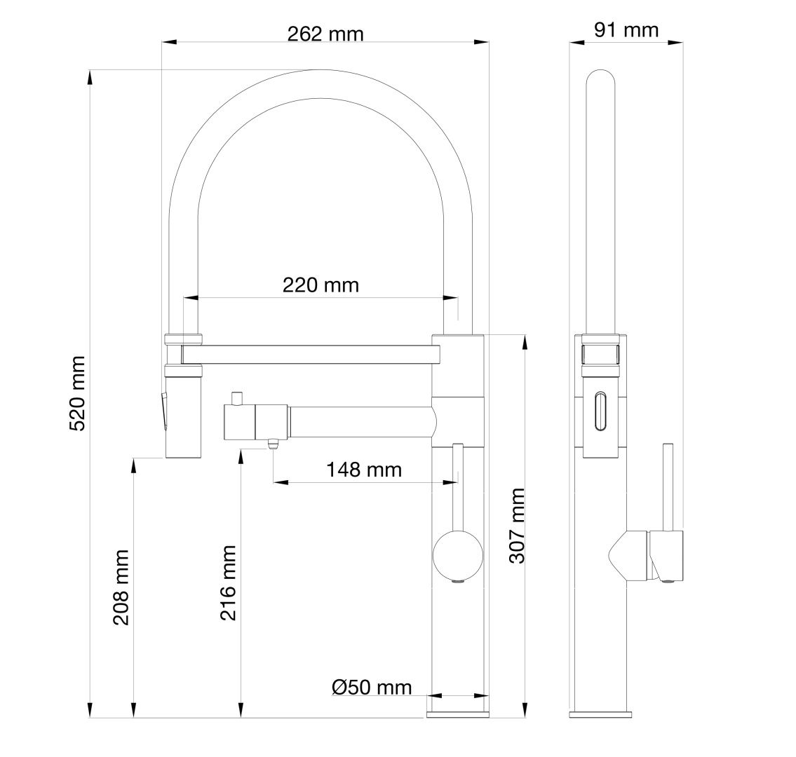 Приобрести смеситель для кухни с гибким изливом и подключением фильтра wonzon & woghand, брашированный никель (ww-88458007-bn)