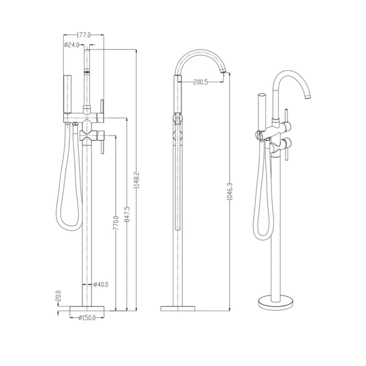 Приобрести grocenberg напольный смеситель для ванны, бронза gb900br