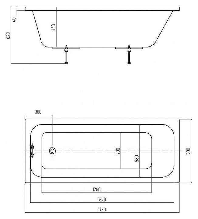 Приобрести акриловая ванна azario bella 175x70 см, прямоугольная av.0020175