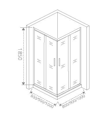 Приобрести bas душевое ограждение neo cr 1000х1000мм cr-100-c-ch