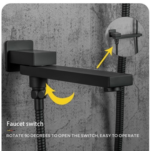 Приобрести душевая система скрытого монтажа g7117-6 gappo (черная)