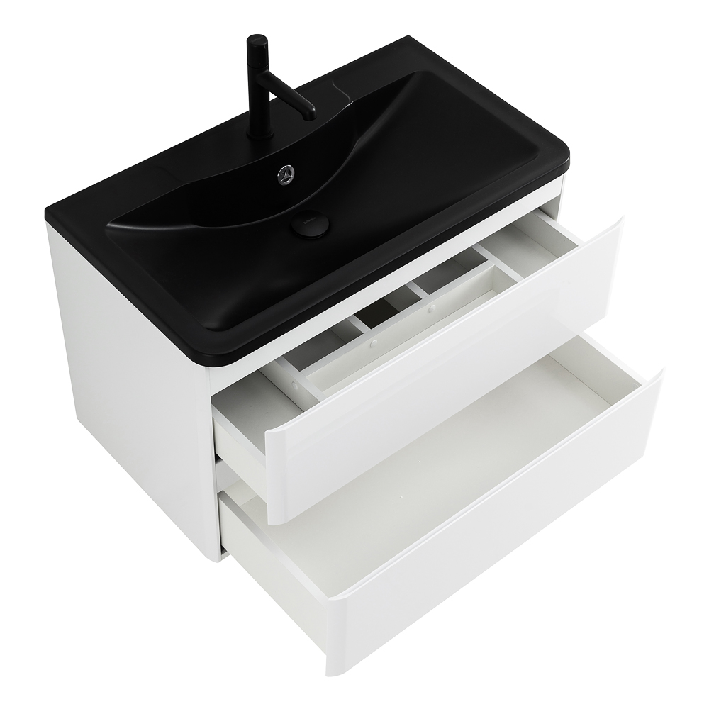 Приобрести belbagno тумба с раковиной albano 100 см, подвесная bianco lucido, чёрная раковина