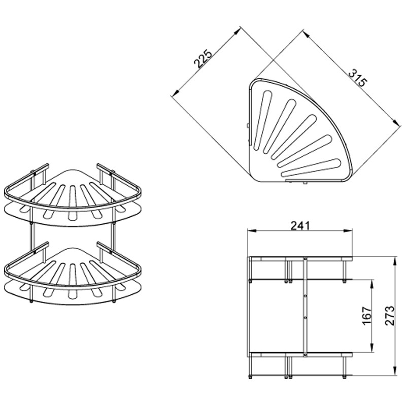 Приобрести azario полка двойная, навесная, хром az-836-2
