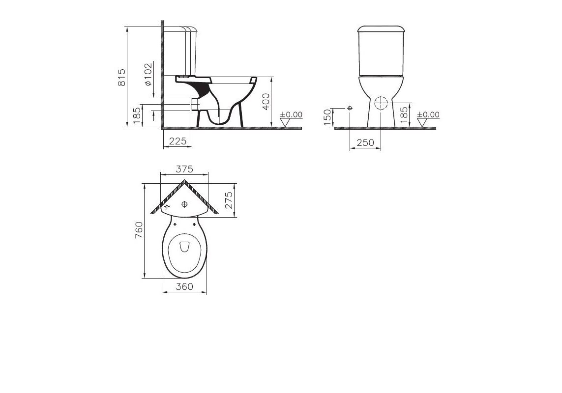 Приобрести унитаз угловой vitra arkitekt 9754b003-7200 с крышкой дюропласт