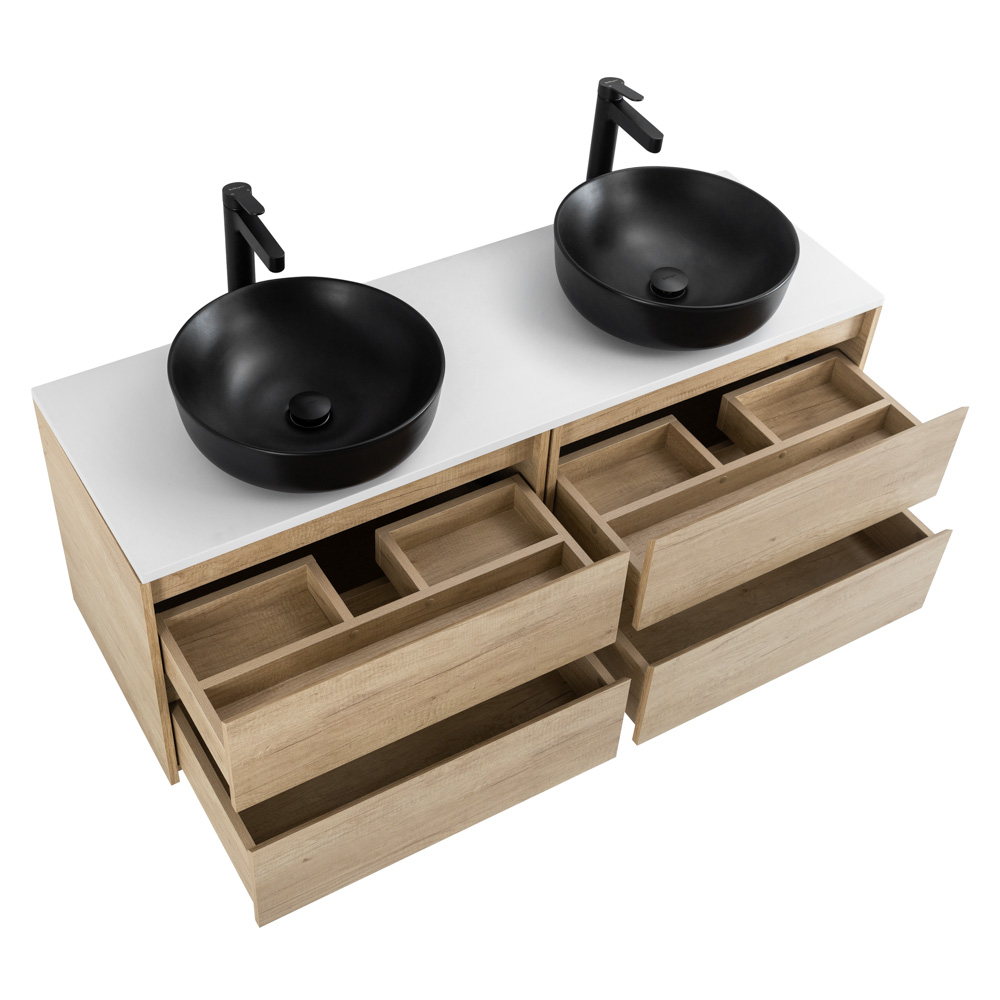 Приобрести belbagno тумба со столешницей kraft 140 см, подвесная rovere nebrasca nature